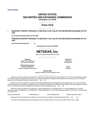 Thumbnail NETGEAR 10-Q Quarterly Report FY 