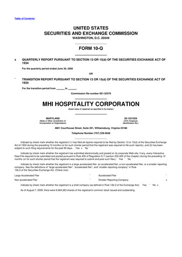 Miniature Sotherly Hotels 10-Q Rapport trimestriel  