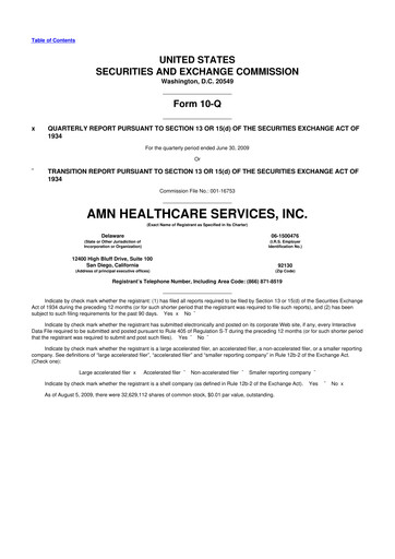 Thumbnail AMN Healthcare Services 10-Q Quarterly Report FY 