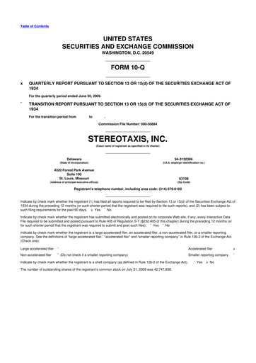 Thumbnail Stereotaxis 10-Q Quarterly Report FY 