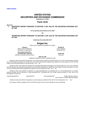 Vorschaubild Amgen 10-Q Quartalsbericht  