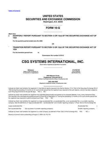 Thumbnail CSG International
 10-Q Quarterly Report FY 