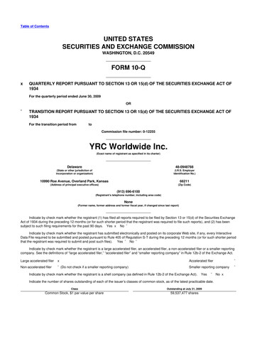 Thumbnail Yellow Corporation 10-Q Quarterly Report FY 