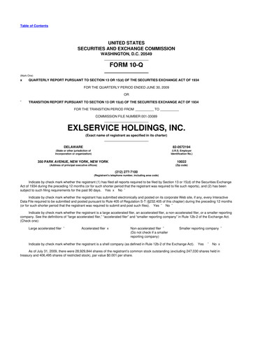 Thumbnail EXL Service
 10-Q Quarterly Report FY 