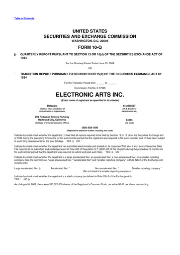 Thumbnail Electronic Arts 10-Q Quarterly Report FY 
