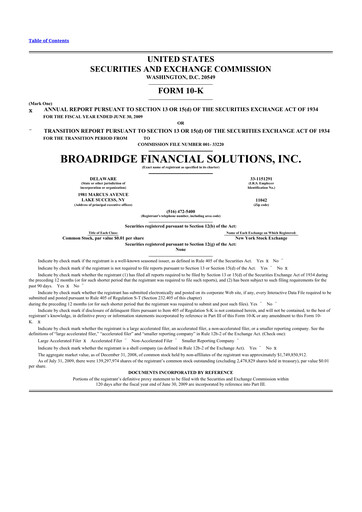 Thumbnail Broadridge Financial Solutions
 10-K Annual Report 
