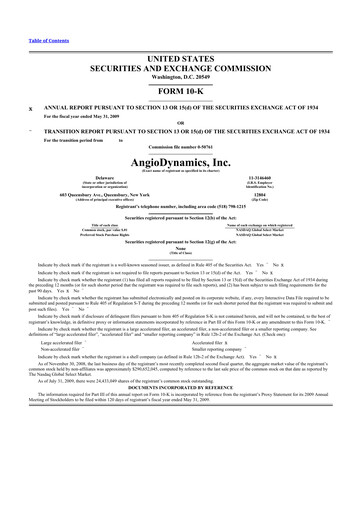 Thumbnail AngioDynamics 10-K Annual Report 