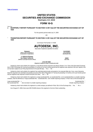 Thumbnail Autodesk 10-Q Quarterly Report FY 