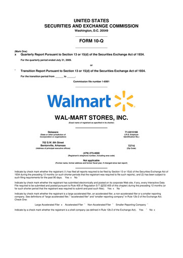 Thumbnail Walmart 10-Q Quarterly Report FY 