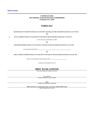 Miniature HDFC Bank 20-F Rapport annuel 