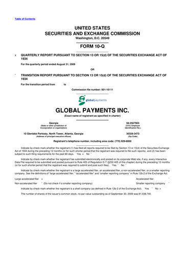 Thumbnail Global Payments 10-Q Quarterly Report FY 
