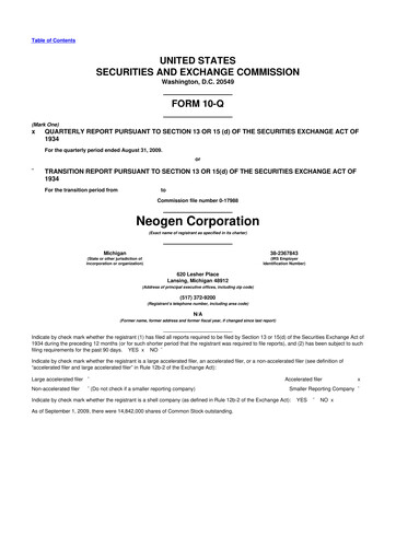 Thumbnail Neogen 10-Q Quarterly Report FY 