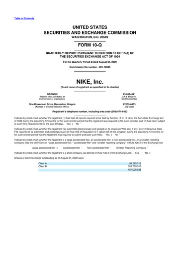 Vorschaubild Nike 10-Q Quartalsbericht  