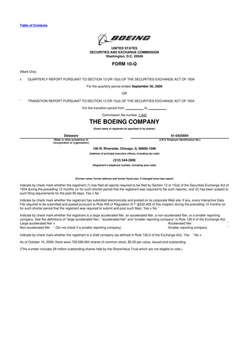 Thumbnail Boeing 10-Q Quarterly Report FY 