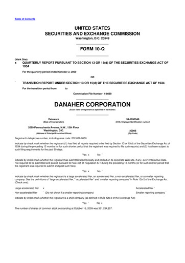 Thumbnail Danaher 10-Q Quarterly Report FY 