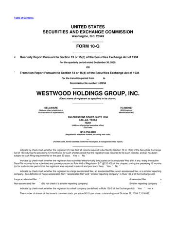 Vorschaubild Westwood Holdings Group 10-Q Quartalsbericht  