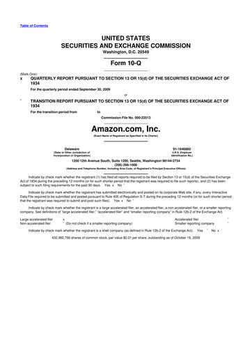 Thumbnail Amazon 10-Q Quarterly Report FY 