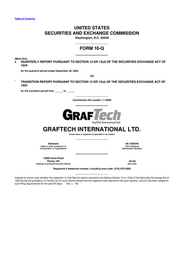 Miniature GrafTech 10-Q Rapport trimestriel  