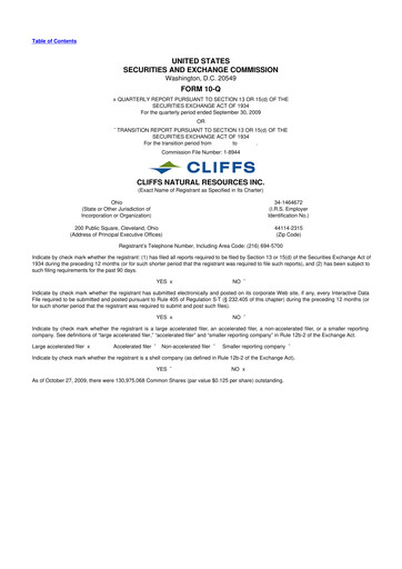 Thumbnail Cleveland-Cliffs 10-Q Quarterly Report FY 