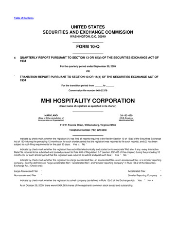 Miniature Sotherly Hotels 10-Q Rapport trimestriel  