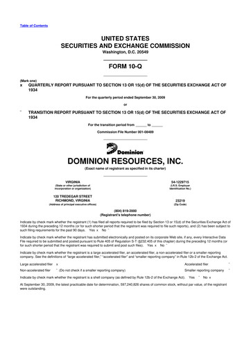 Vorschaubild Dominion Energy 10-Q Quartalsbericht  