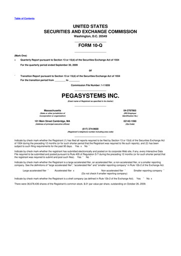 Thumbnail Pegasystems 10-Q Quarterly Report FY 