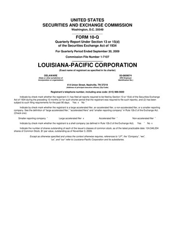 Thumbnail Louisiana-Pacific
 10-Q Quarterly Report FY 