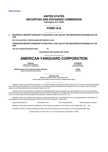 Thumbnail American Vanguard 10-Q Quarterly Report FY 