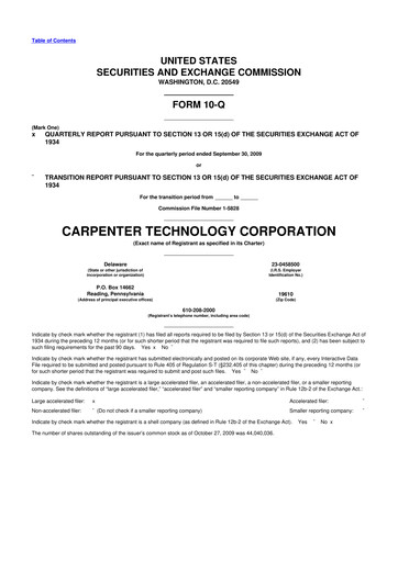 Thumbnail Carpenter Technology 10-Q Quarterly Report FY 