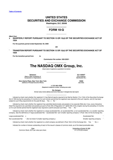 Thumbnail Nasdaq 10-Q Quarterly Report FY 