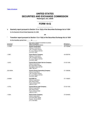 Thumbnail Ameren
 10-Q Quarterly Report FY 