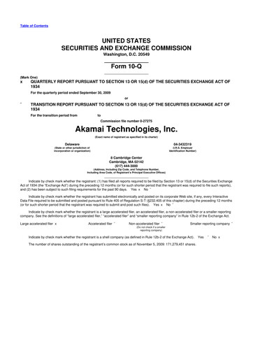 Thumbnail Akamai
 10-Q Quarterly Report FY 