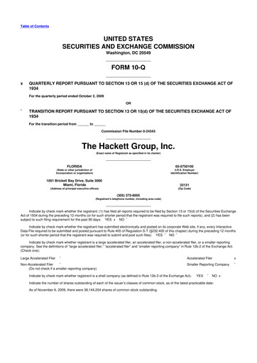 Thumbnail The Hackett Group

 10-Q Quarterly Report FY 
