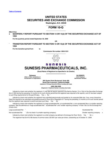 Vorschaubild Viracta Therapeutics 10-Q Quartalsbericht  
