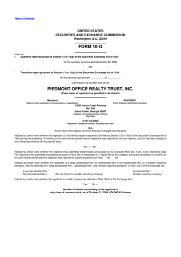 Thumbnail Piedmont Realty Trust 10-Q Quarterly Report FY 