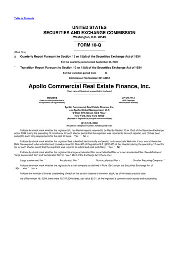 Thumbnail Apollo Commercial Real Estate Finance 10-Q Quarterly Report FY 
