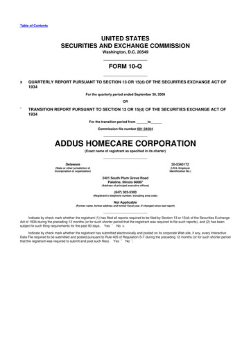 Thumbnail 
Addus HomeCare 10-Q Quarterly Report FY 