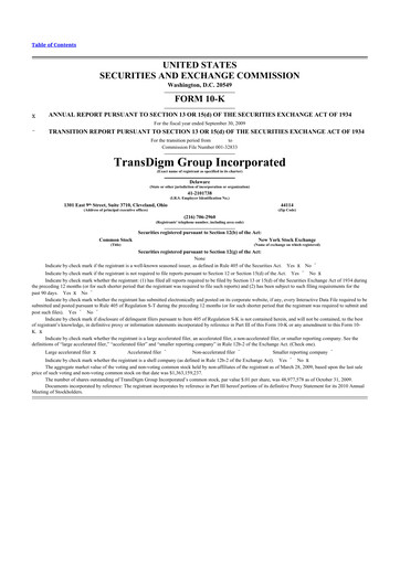 Thumbnail TransDigm Group 10-K Annual Report 