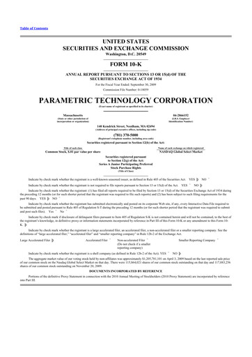 Thumbnail PTC 10-K Annual Report 