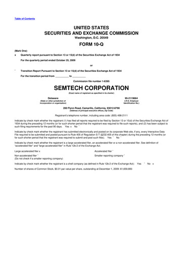 Vorschaubild Semtech 10-Q Quartalsbericht  