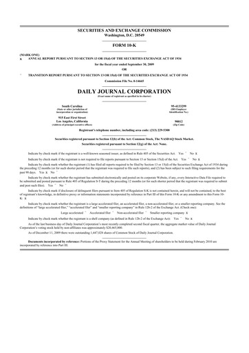 Thumbnail Daily Journal 10-K Annual Report 