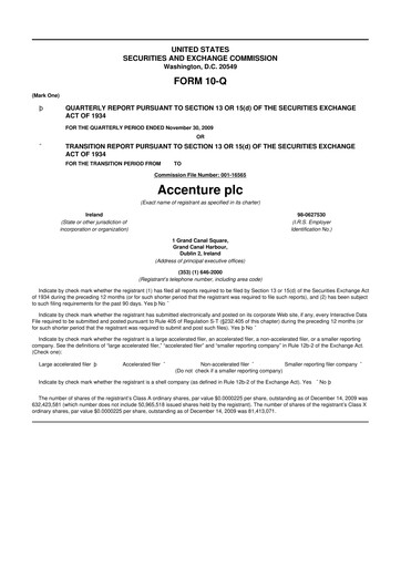 Thumbnail Accenture 10-Q Quarterly Report FY 