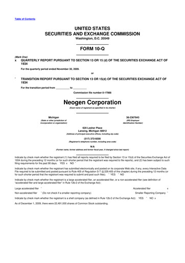 Thumbnail Neogen 10-Q Quarterly Report FY 