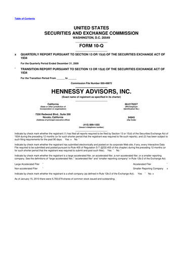 Thumbnail Hennessy Advisors 10-Q Quarterly Report FY 