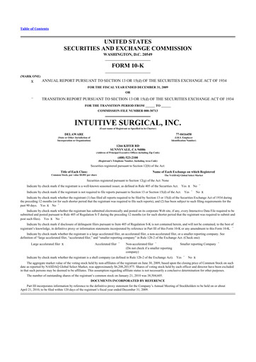 Thumbnail Intuitive Surgical 10-K Annual Report 