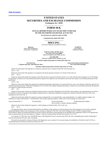 Thumbnail MSCI 10-K Annual Report 