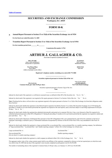 Thumbnail Arthur J. Gallagher & Co.
 10-K Annual Report 