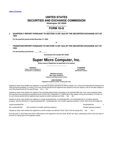 Thumbnail Supermicro 10-Q Quarterly Report FY 