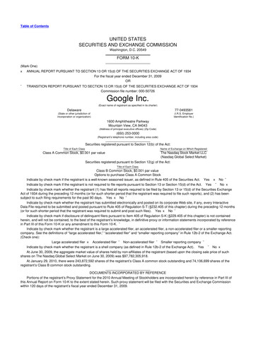 Thumbnail Alphabet (Google) 10-K Annual Report 