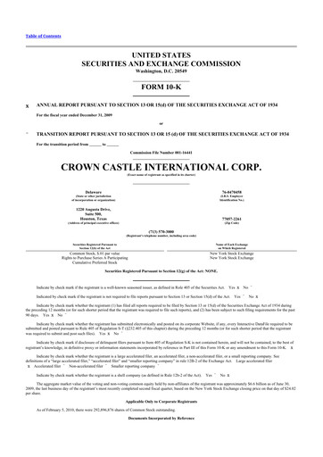 Thumbnail Crown Castle 10-K Annual Report 